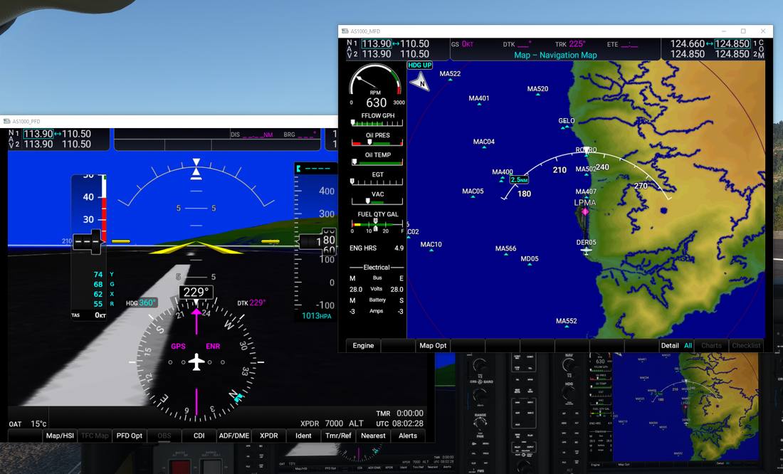how to pop out displays from MSFS onto Sim Gauges G1000 devices