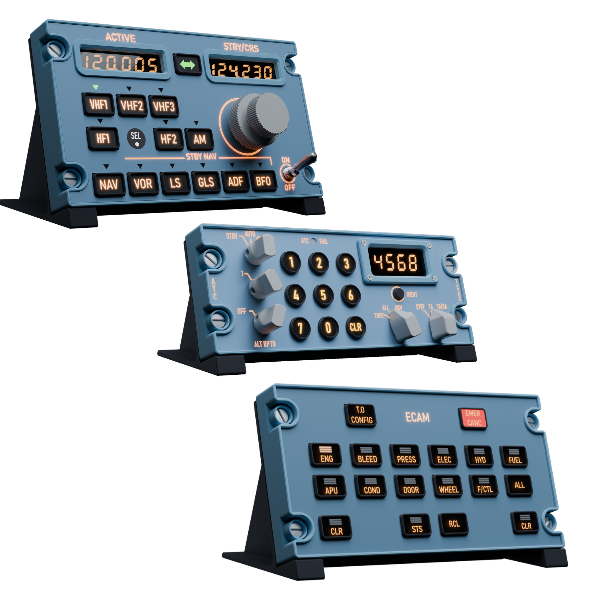 Sim Gauges AIRBUS A320 CONTROL PANELS BUNDLE (ECAM + TCAS + RMP)