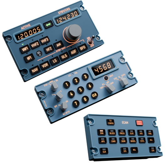 Sim Gauges AIRBUS A320 CONTROL PANELS BUNDLE (ECAM + TCAS + RMP)
