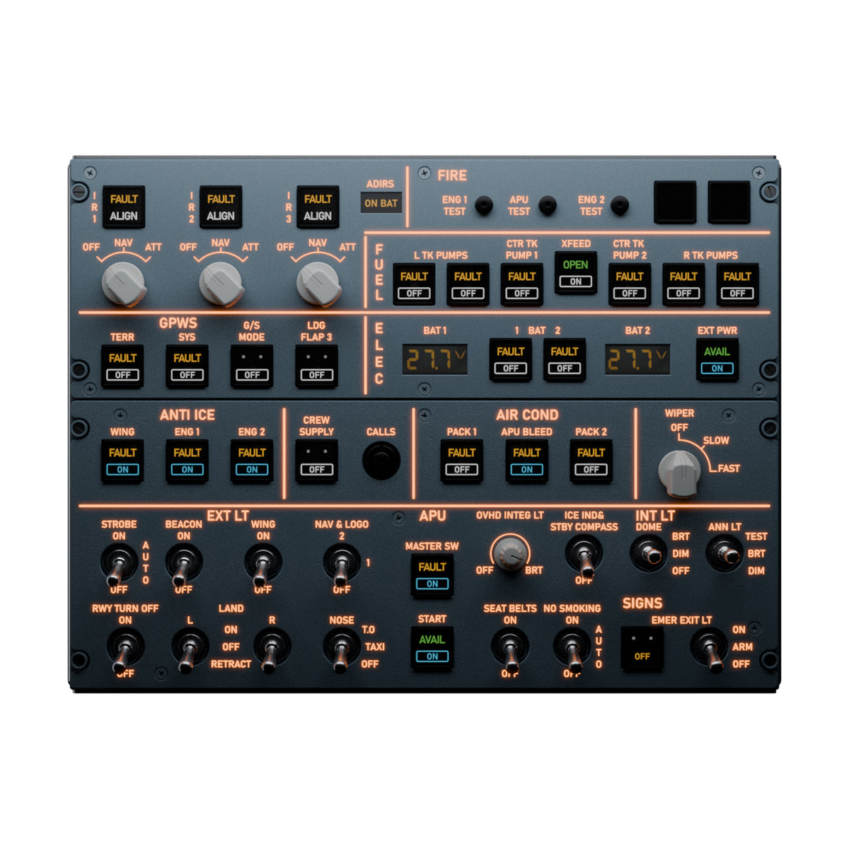 SIM GAUGES Airbus A320 OVH Panel – Flight Simulator Hardware for MSFS ...