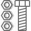 Set of screws and "dzus fastener"